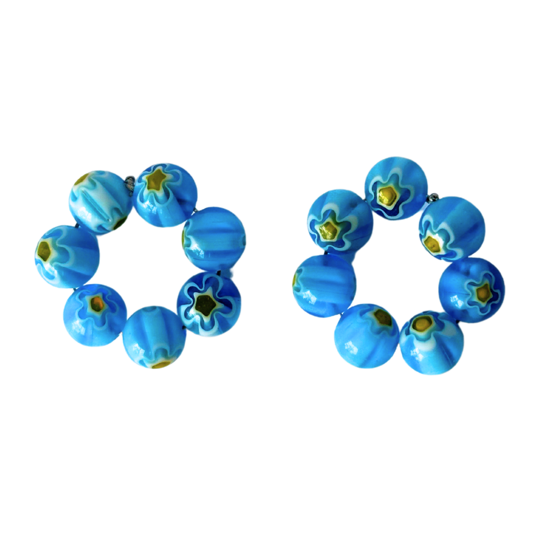 Millefiori cyan charms