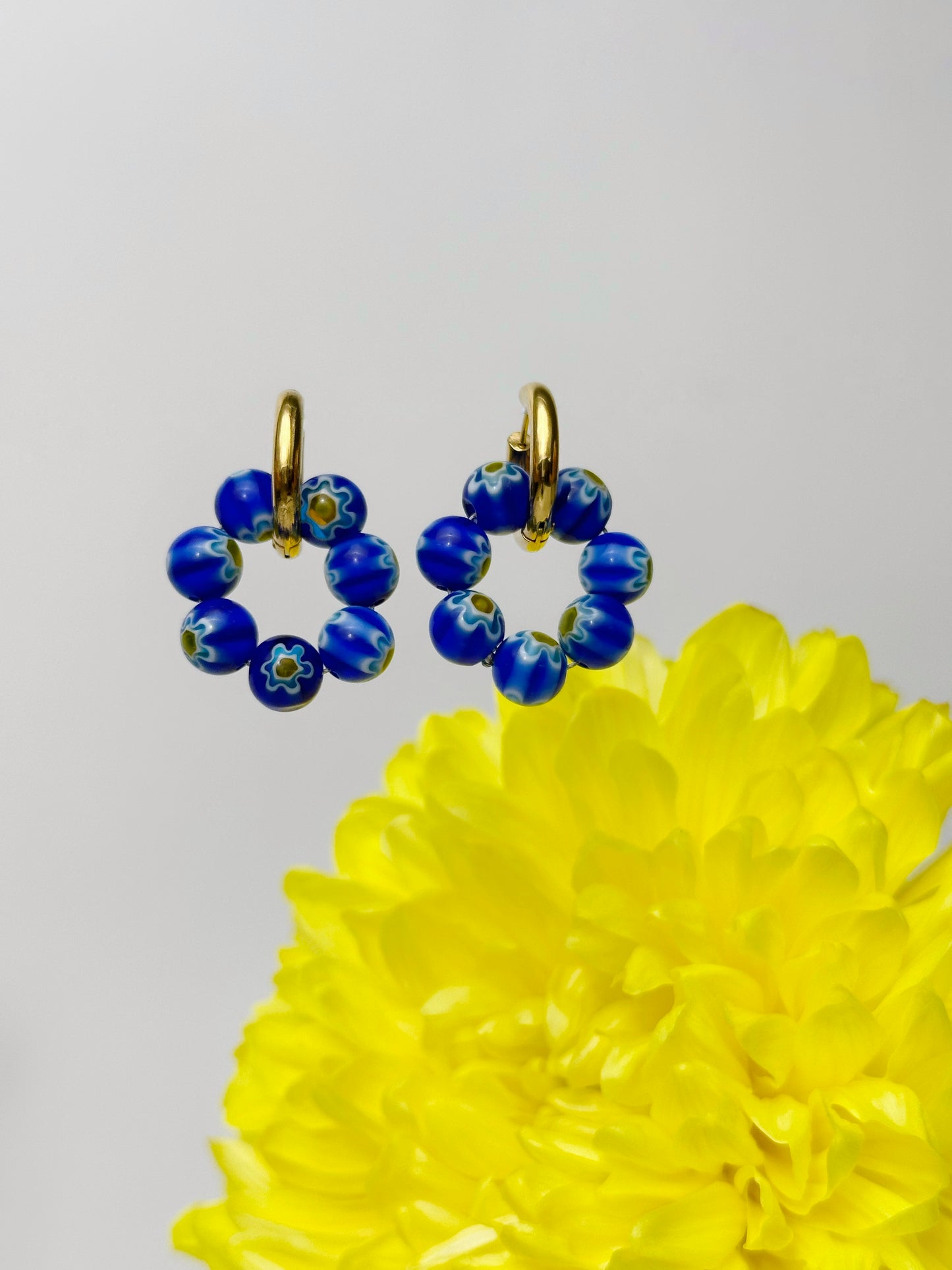 Millefiori cobalt charms