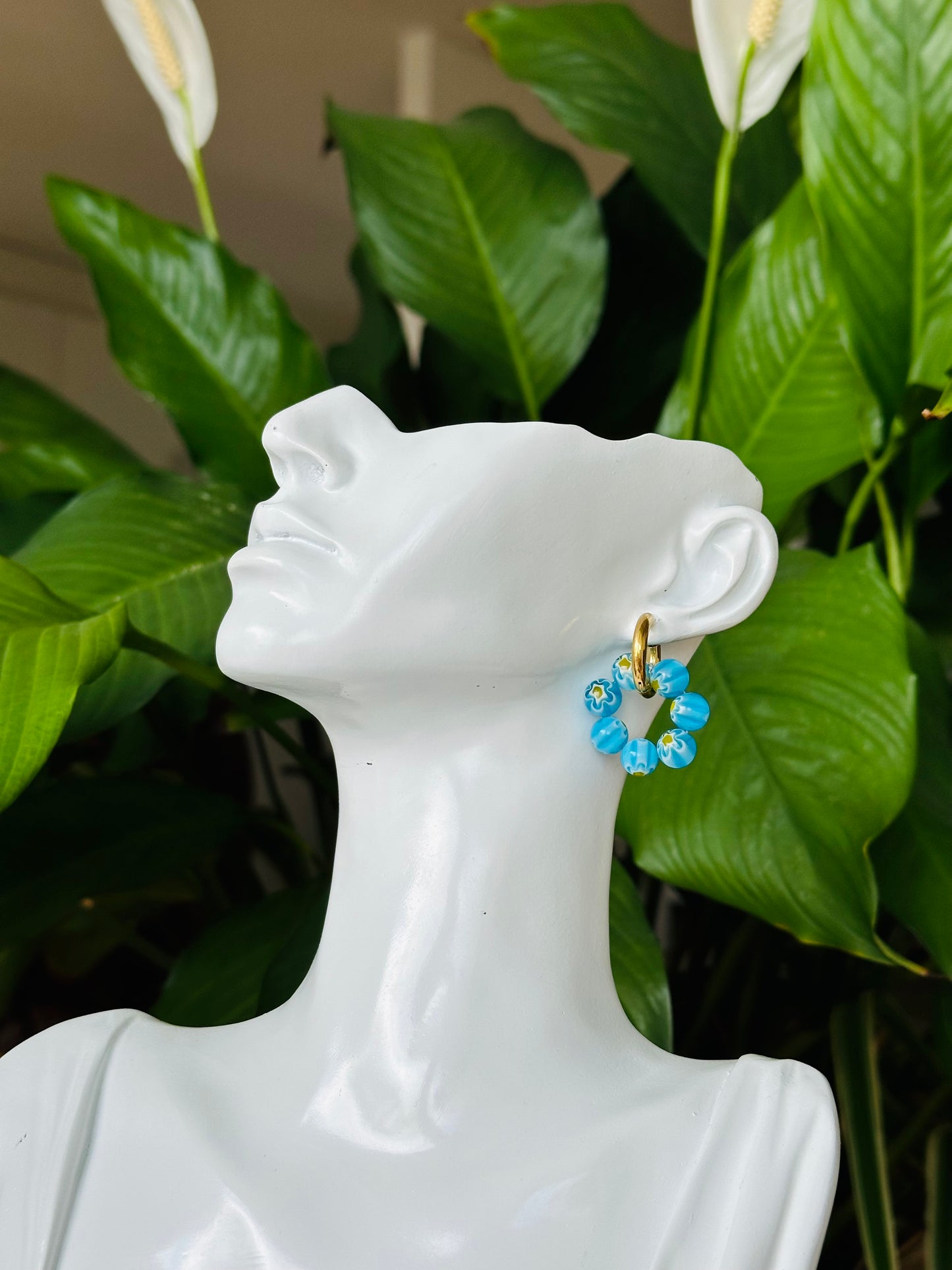 Millefiori cyan charms
