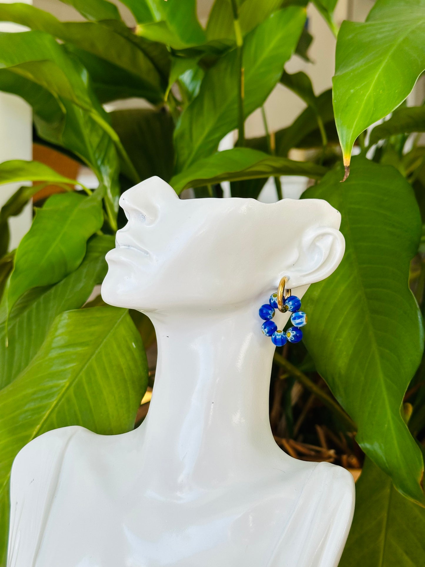Millefiori cobalt charms