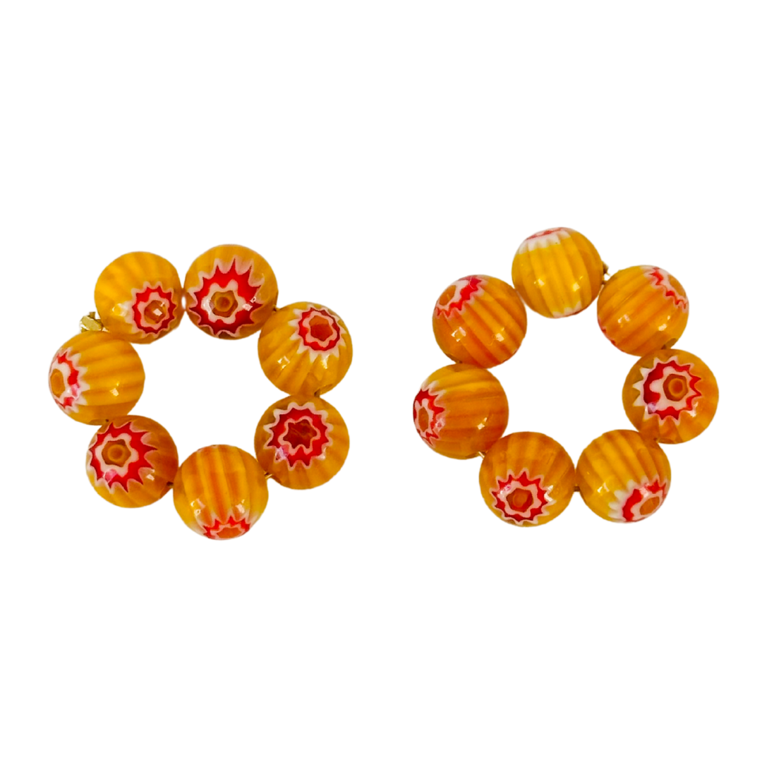 Millefiori yellow charms