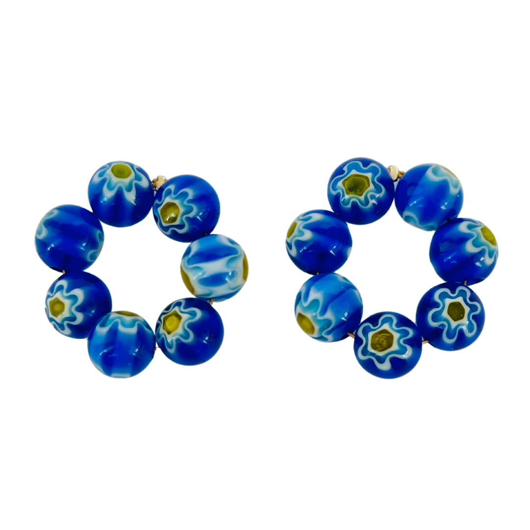 Millefiori cobalt charms