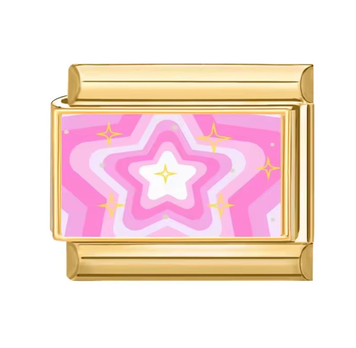 pink star gold charms