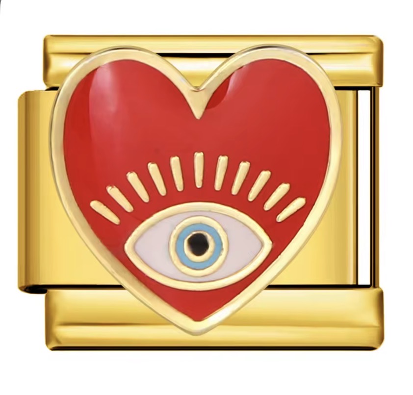 red heart gold charms