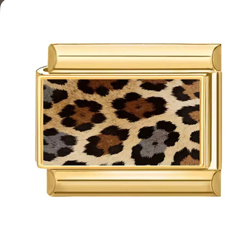 leopard gold charms
