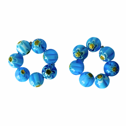 Millefiori cyan charms