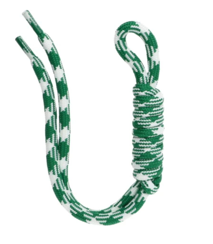 white green rope bag charms
