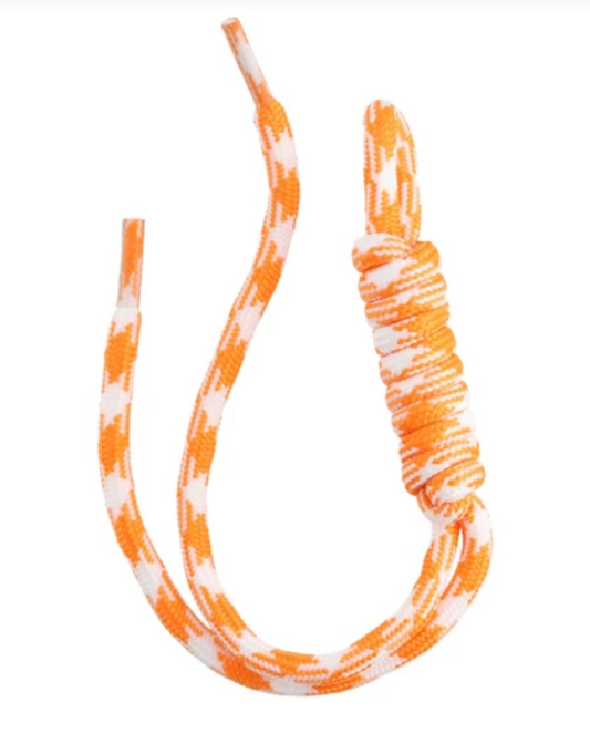 white orange rope bag charms