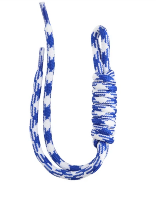 white blue rope bag charms