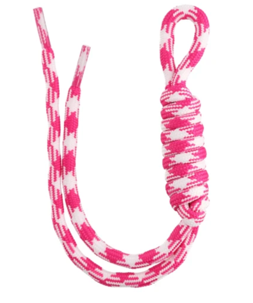 white pink rope bag charms