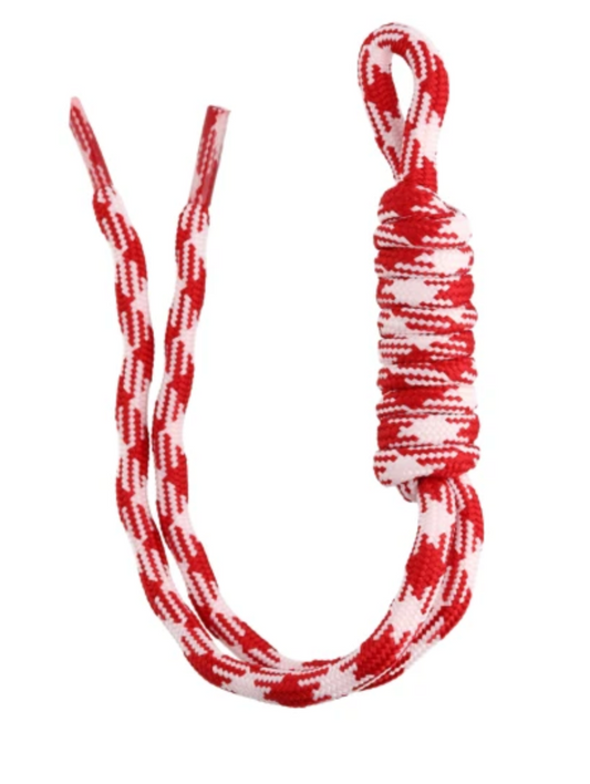 white red rope bag charms