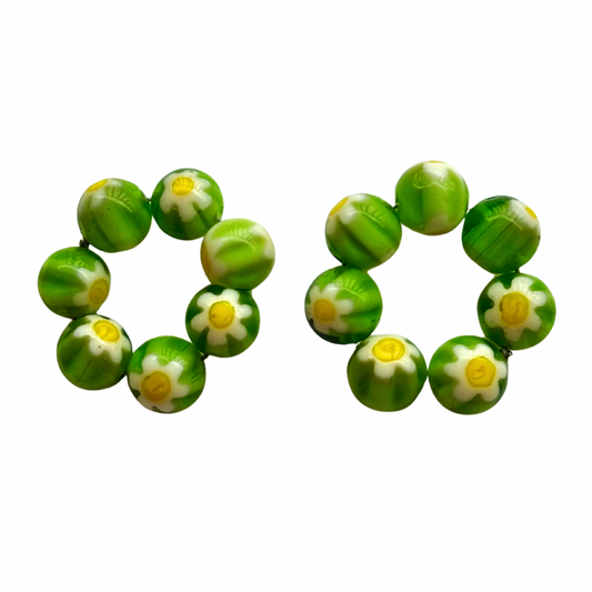Millefiori green charms