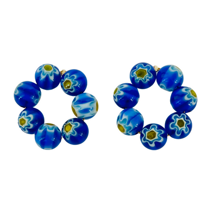 Millefiori cobalt charms