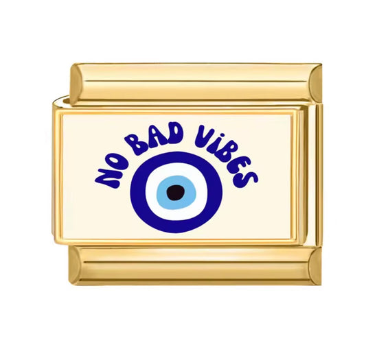 no bad vibes gold charms