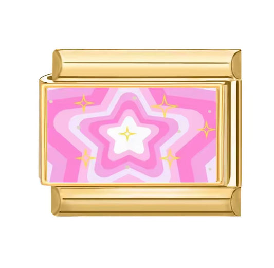 pink star gold charms