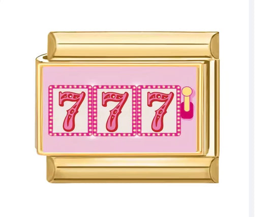777 pink gold charms