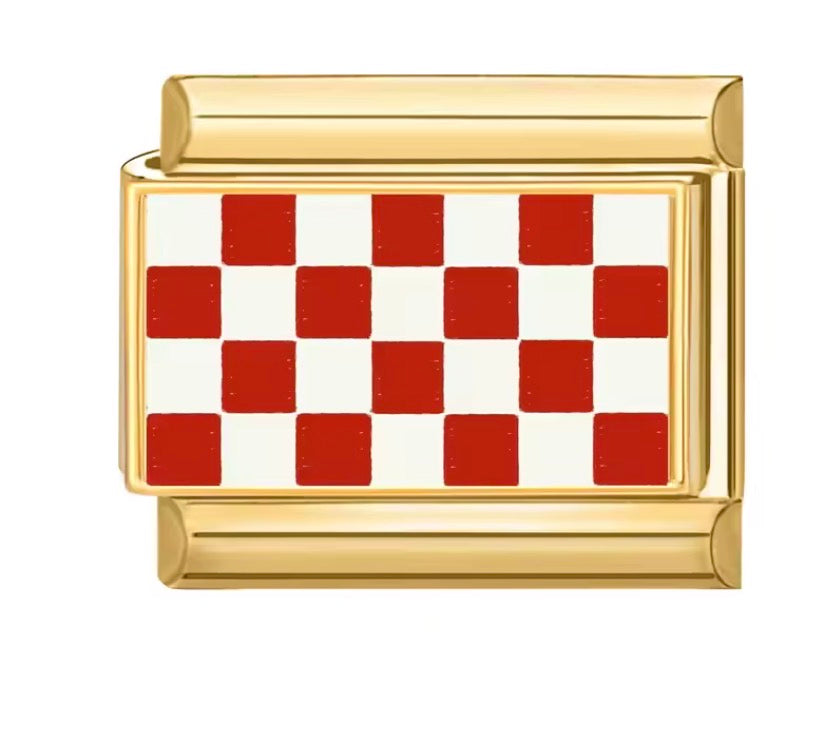 red square gold charms
