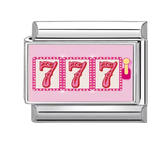 777 pink silver charms