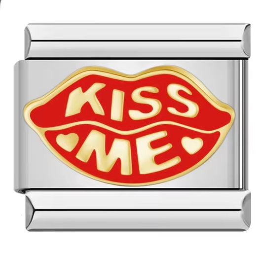 kiss me silver charms