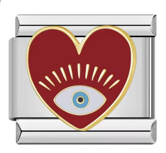 red heart silver charms
