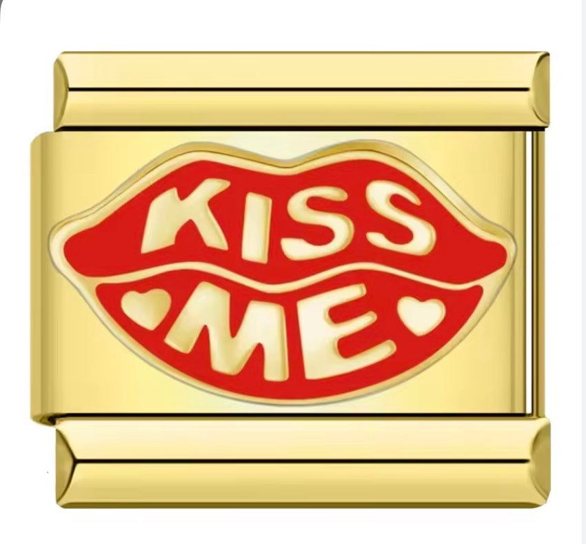 kiss me gold charms
