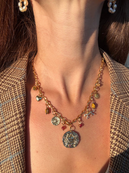 Saturn brown necklace